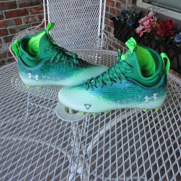 UNDER ARMOUR Green & White "Oregon Ducks" Lux 2.0 Football Cleats Size 11.5 - Picture 4 of 7